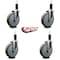 Service Caster 6'' Gray Poly Wheel Swivel 1-1/4'' Expanding Stem Caster Set, 4PK SCC-EX20S614-PPUB-114-4 - alternate 4